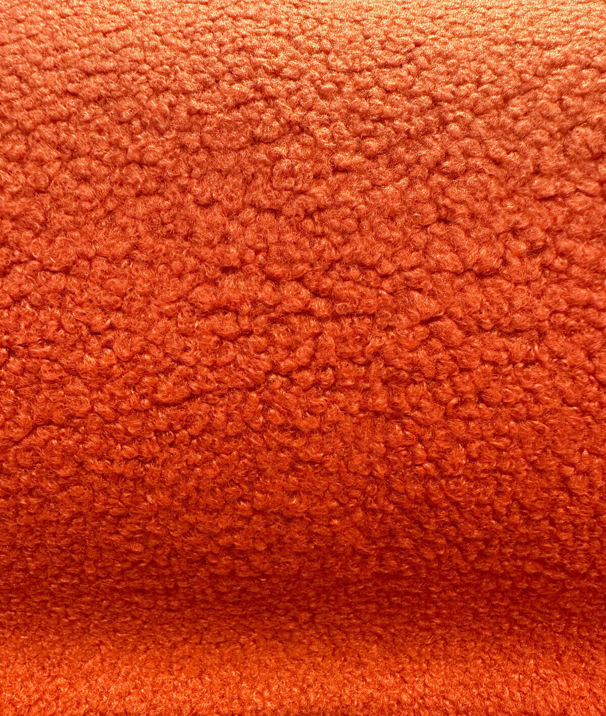 Fuzzy Wooly Boucle Polyester Fabric - Orange Persimmon, Upholstery, 54" Width (1 Yard)
