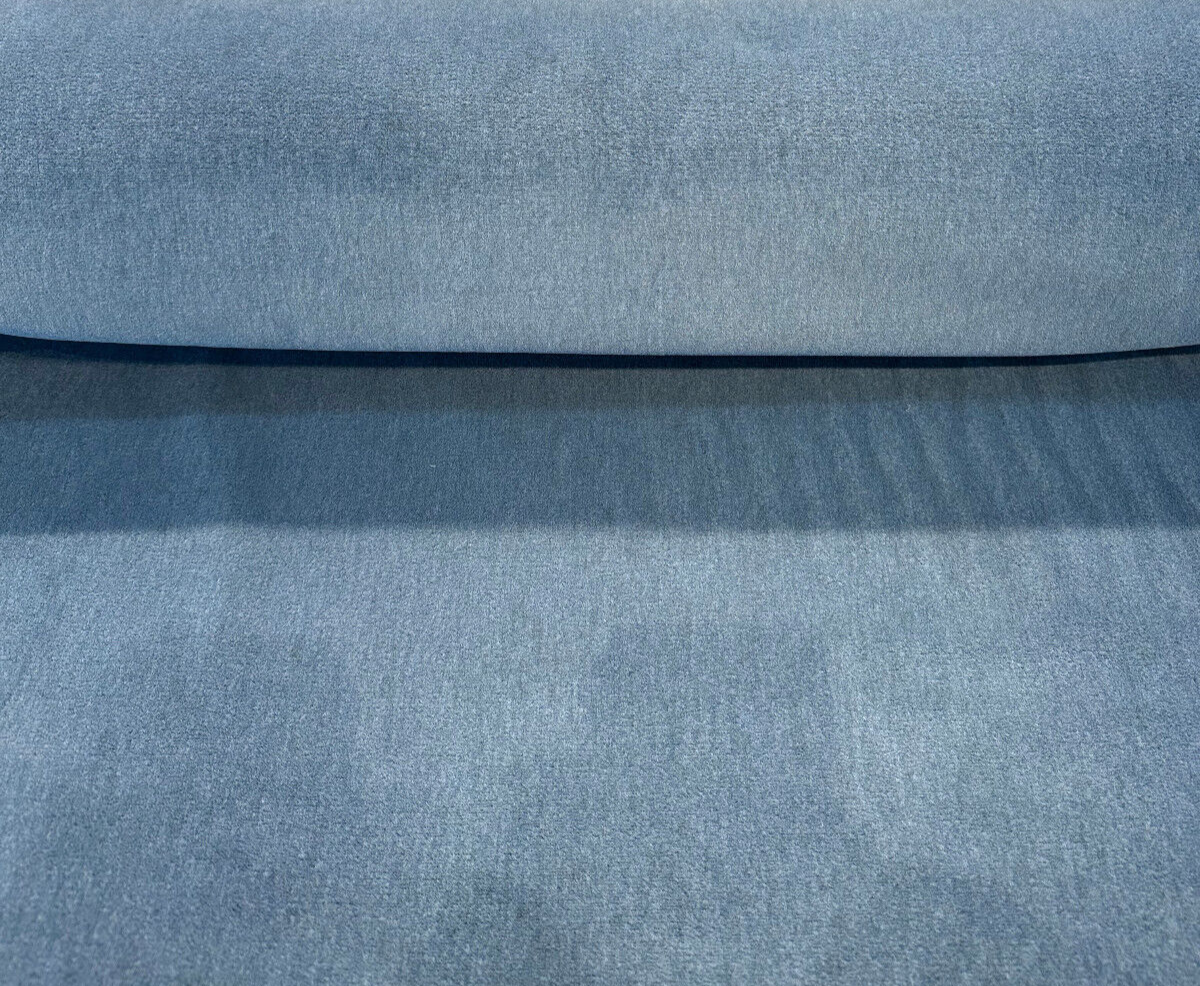 One Mario Sirtori Alpaca Fabric - Blue Bridgewater Upholstery Fabric, 56" Width (1 Yard)