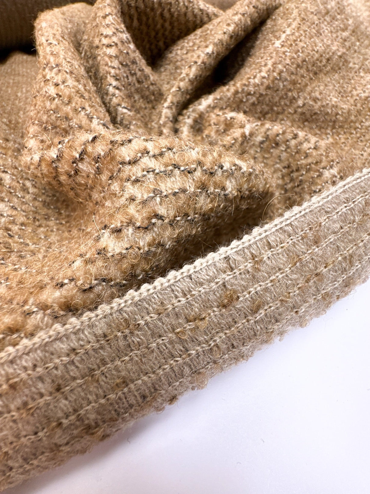 Wool Polyamide Woven Melange Brown Beige