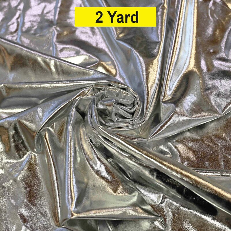 Metallic Foil Spandex Lame Stretch Fabric for Apparel and Costumes