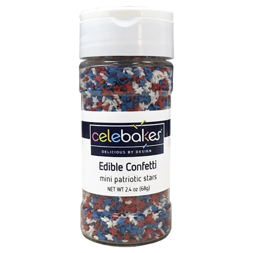 Mini Patriotic Stars Edible Confetti - 2.4 Ounce