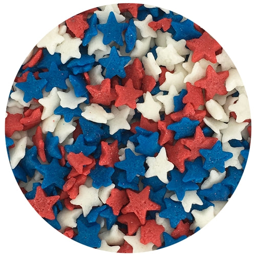 Mini Patriotic Stars Edible Confetti - 2.4 Ounce