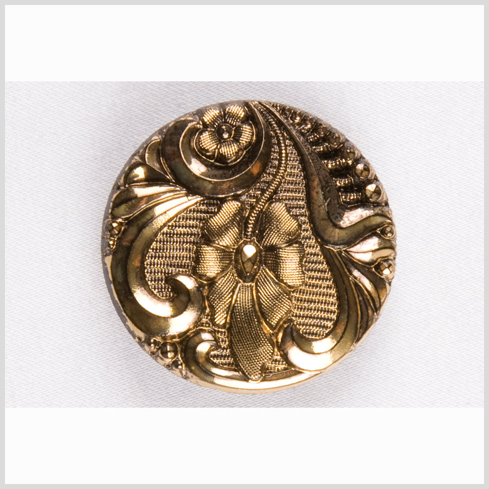 Old Gold Glass Button - 22L/14mm