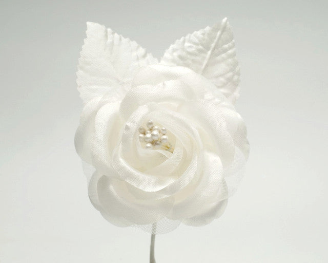 2.5" Ivory Silk Single Rose Flowers - Pack of 12