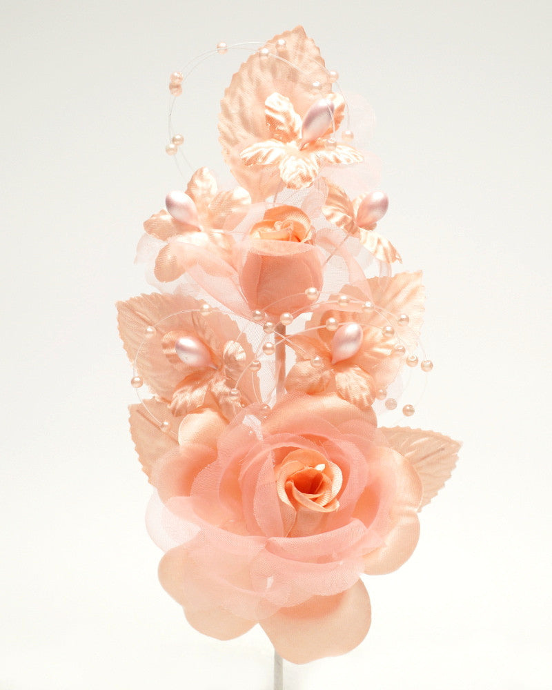 6" Blush Silk Corsage Flowers with Pearl Spray - Pack of 12