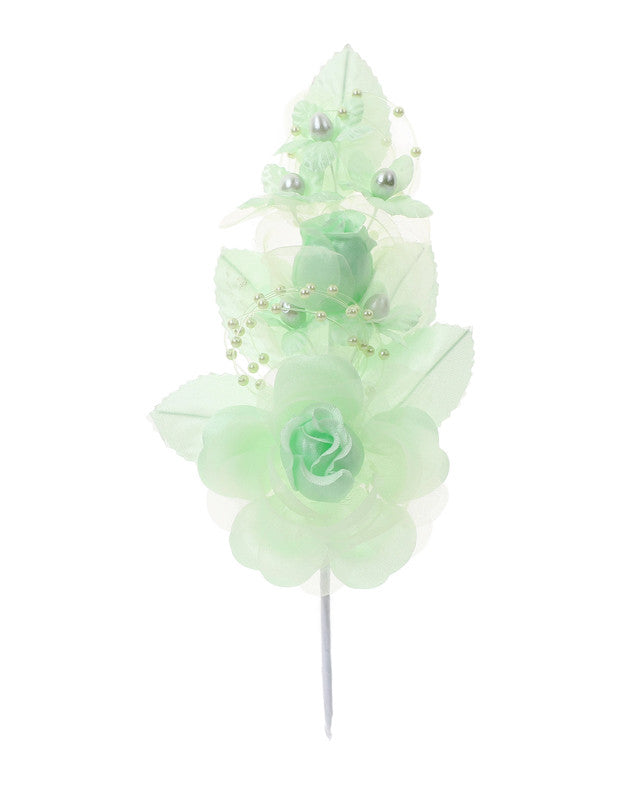 6" Mint Green Silk Corsage Flowers with Pearl Spray - Pack of 12