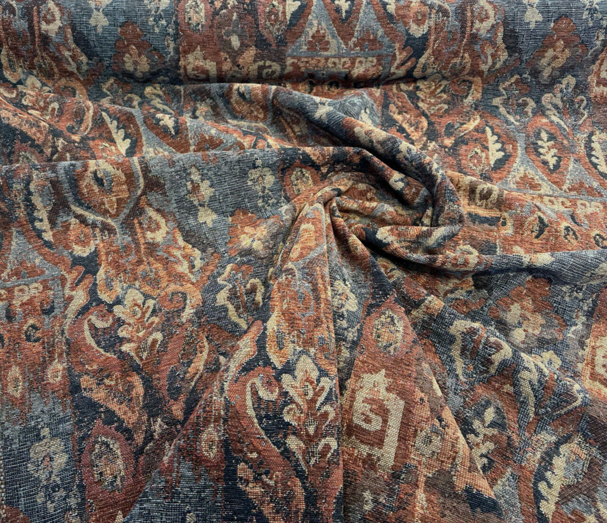Swavelle Sedona Rust Tribal Kaisley Chenille Upholstery Fabric - Rust Tribal Pattern, 56" Width (1 Yard)
