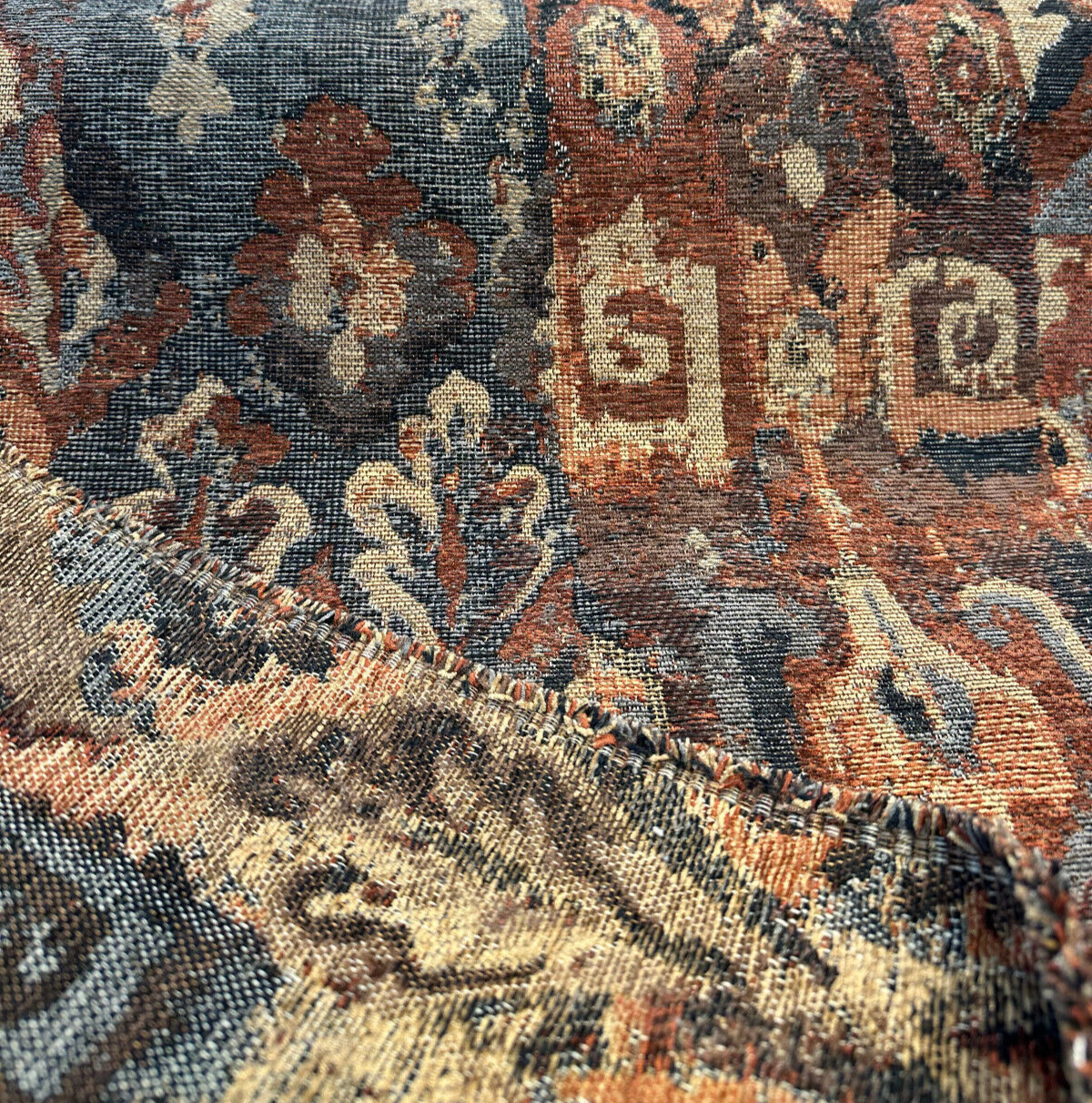 Swavelle Sedona Rust Tribal Kaisley Chenille Upholstery Fabric - Rust Tribal Pattern, 56" Width (1 Yard)