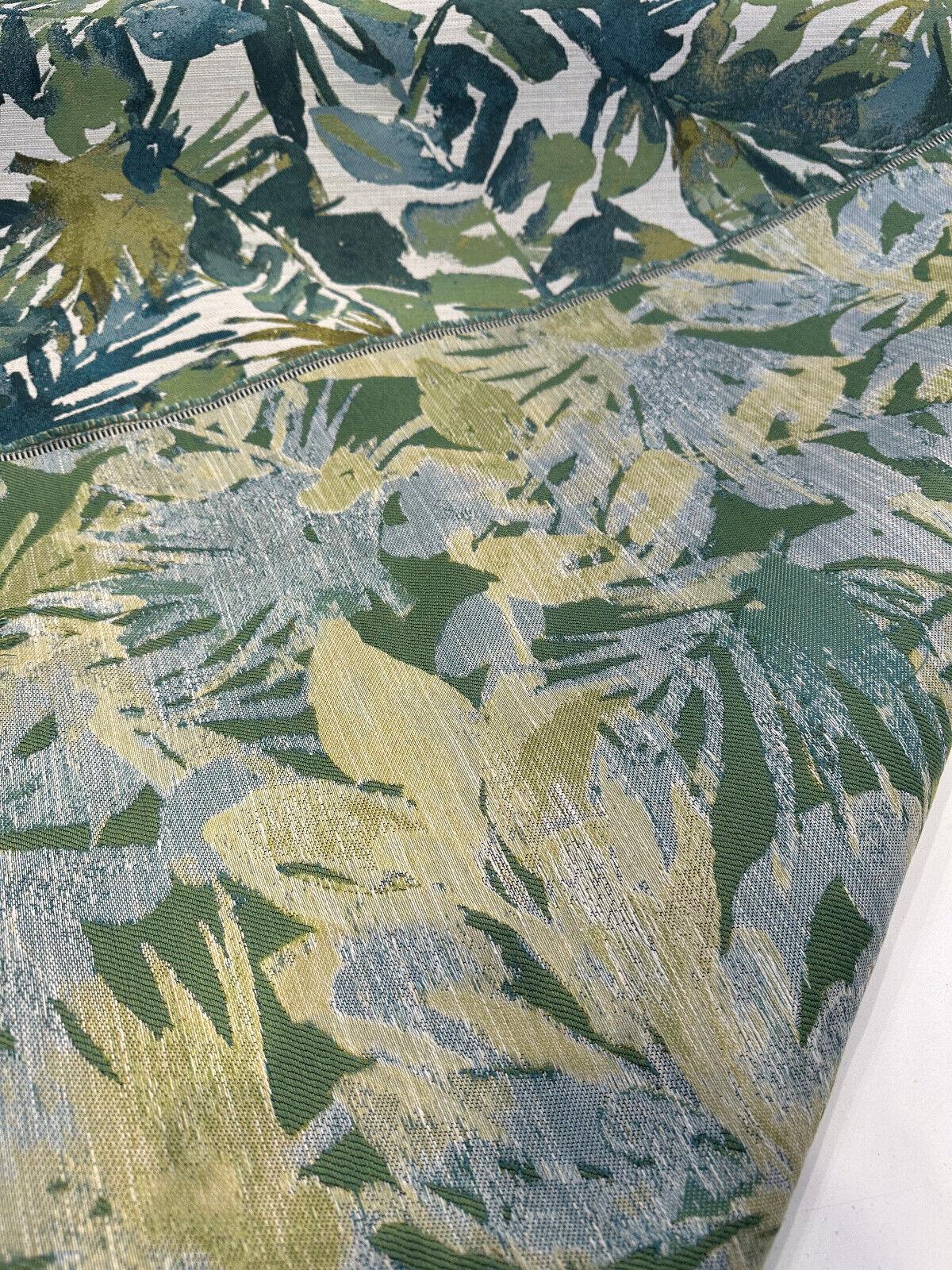 Tropicalize Jungle Green Tapestry Chenille Polyester Fabric - Green Floral, 57" Width (1 Yard)
