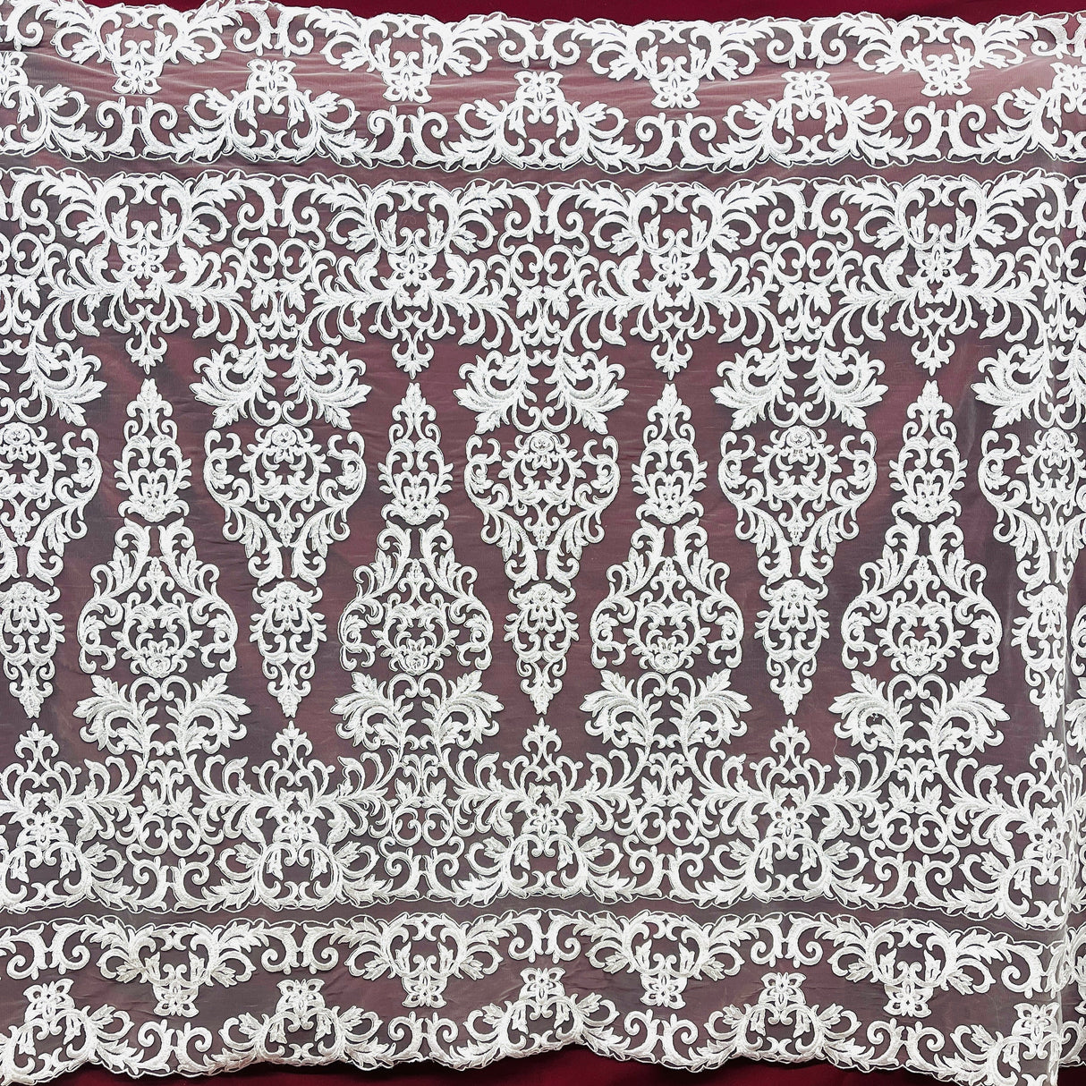 Beaded Corded Lace Fabric 51" Wide