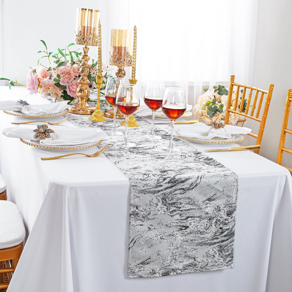 Jacquard Table Runner 13x108 White/Black