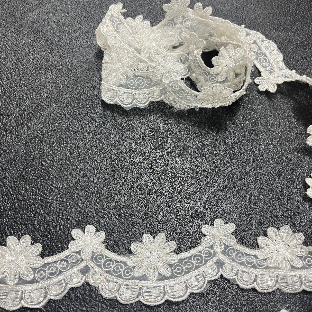 Beaded Corded Lace Trimming
