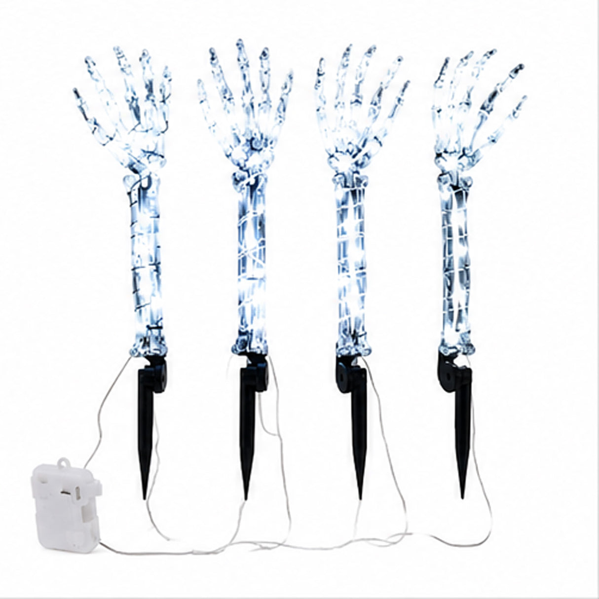 Cool White Light Ghost Hands Halloween Decor 2 Pair Set
