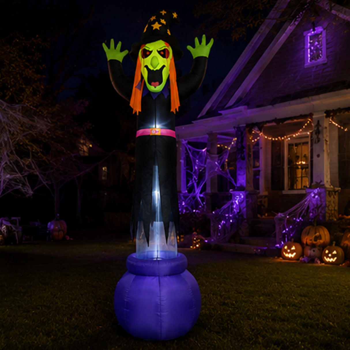 12FT Halloween Floating Witch Inflatable Yard Decor