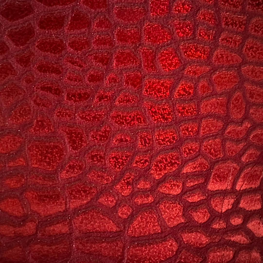 Velvet Hologram Embossed Giraffe Print Fabric