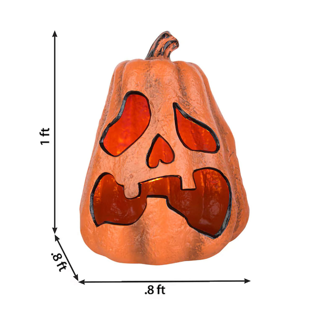 Haunted Living 1-ft Lighted Scary Acorn Jack-O-Lantern Decoration