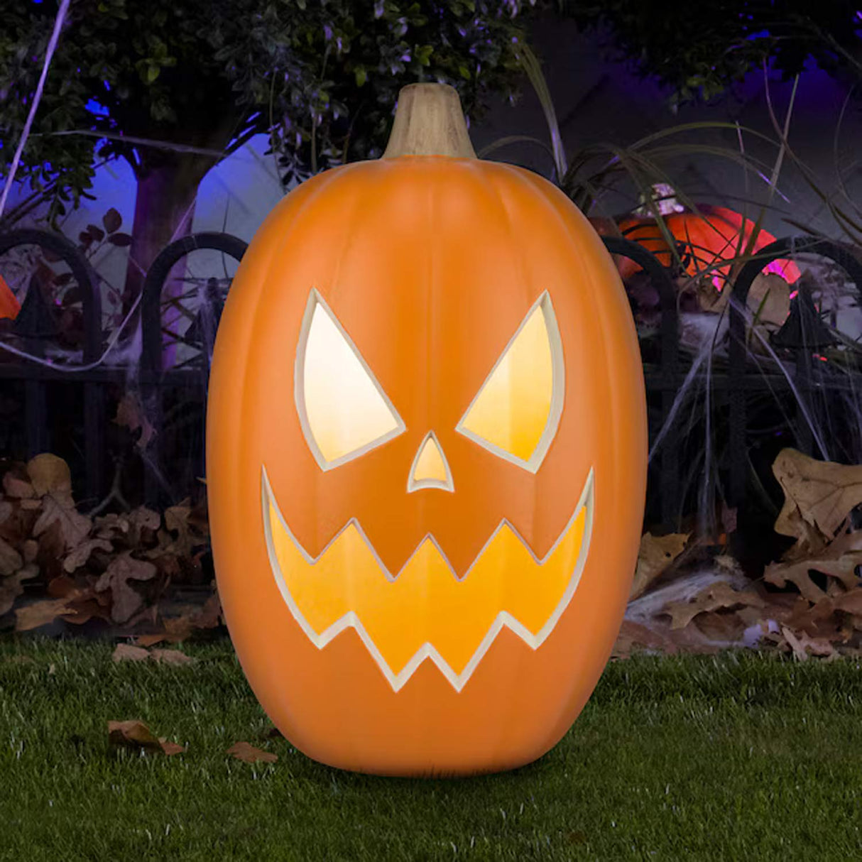 1.25ft Haunted Living Jack O Lantern Pillow Soft Halloween Decorative Cushion