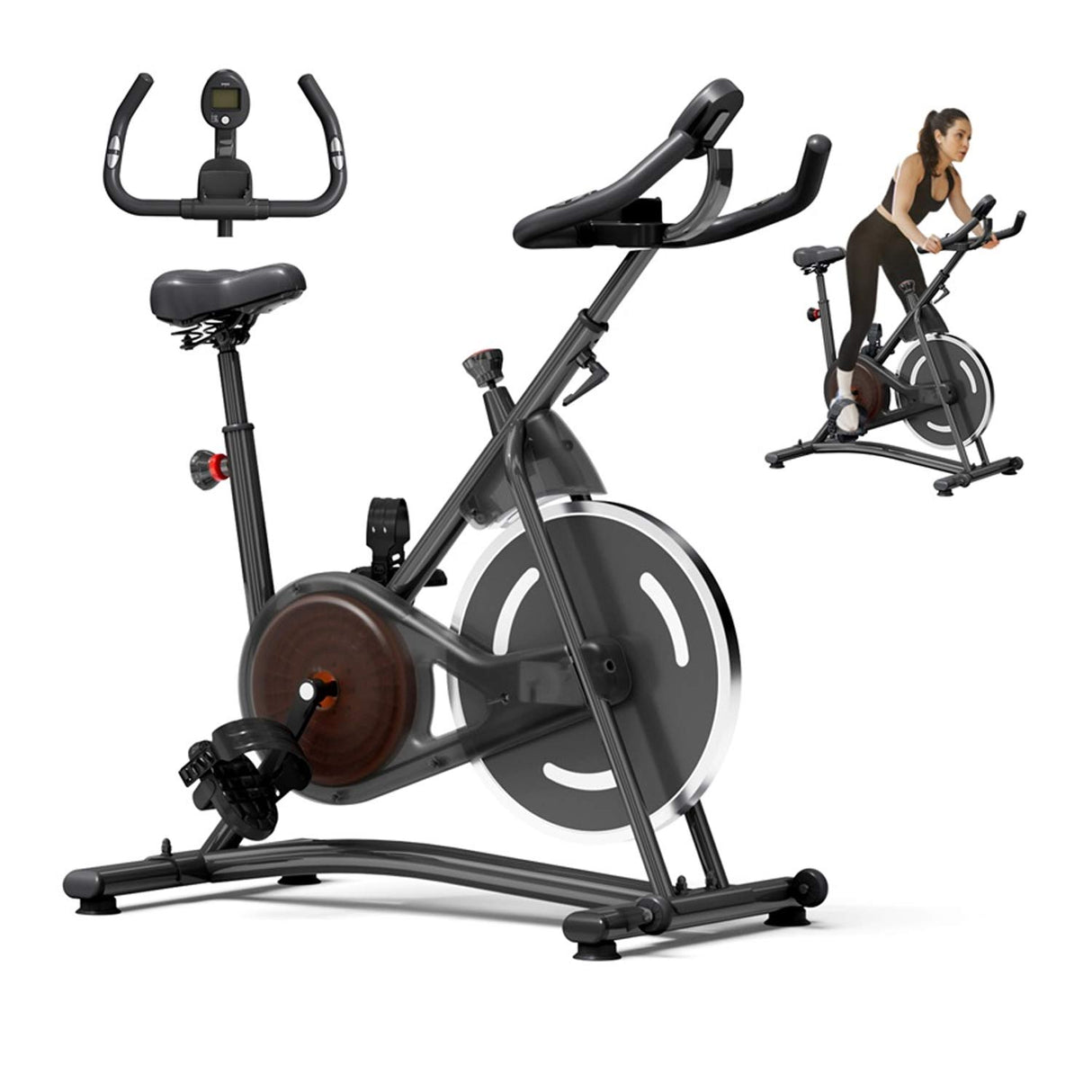 Exercise Bike for Home, Adjustable Stationary Indoor Cycling Bike with Digital Display & Smartphone Mount