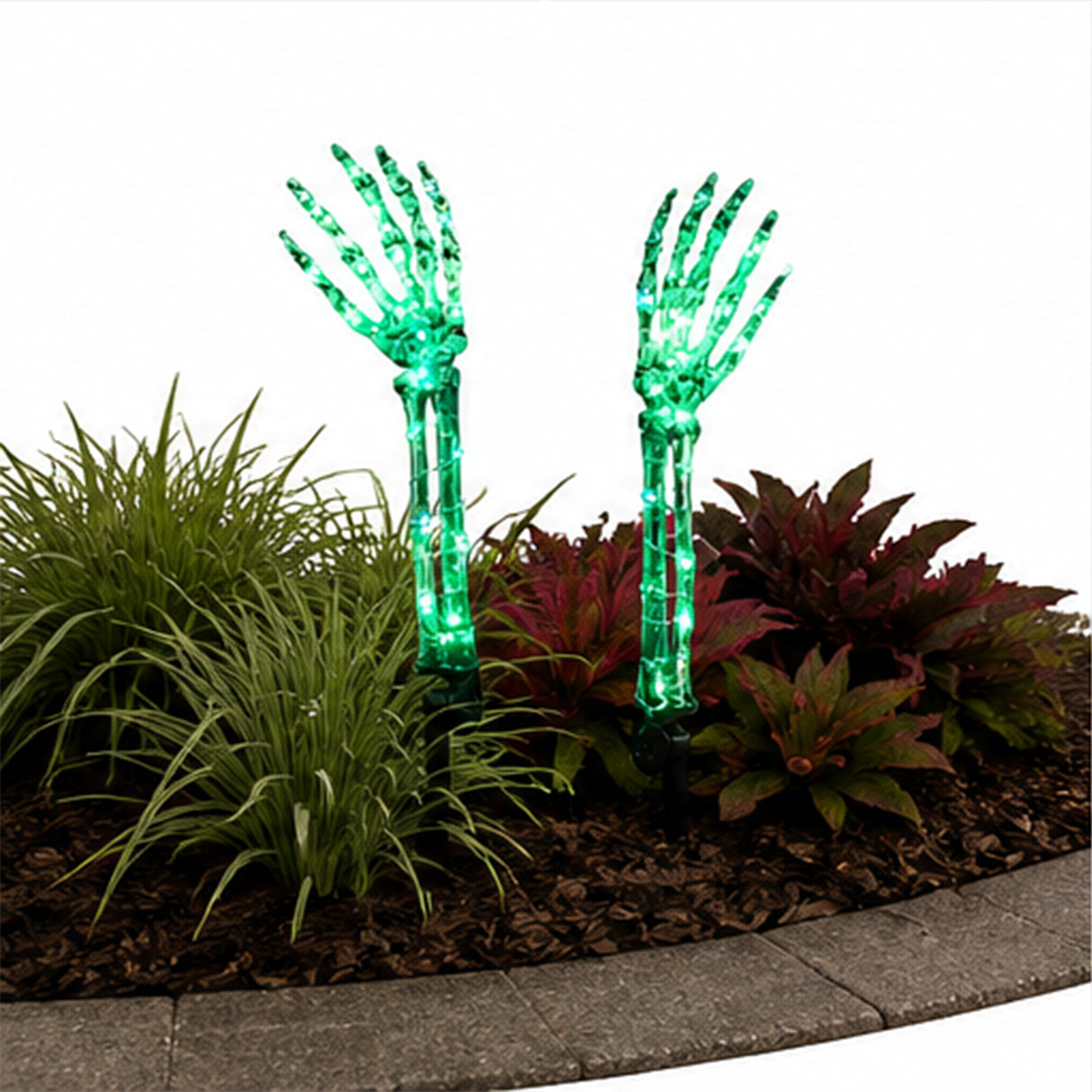 Green Light Ghost Hands Halloween Decor 1 Pair Set