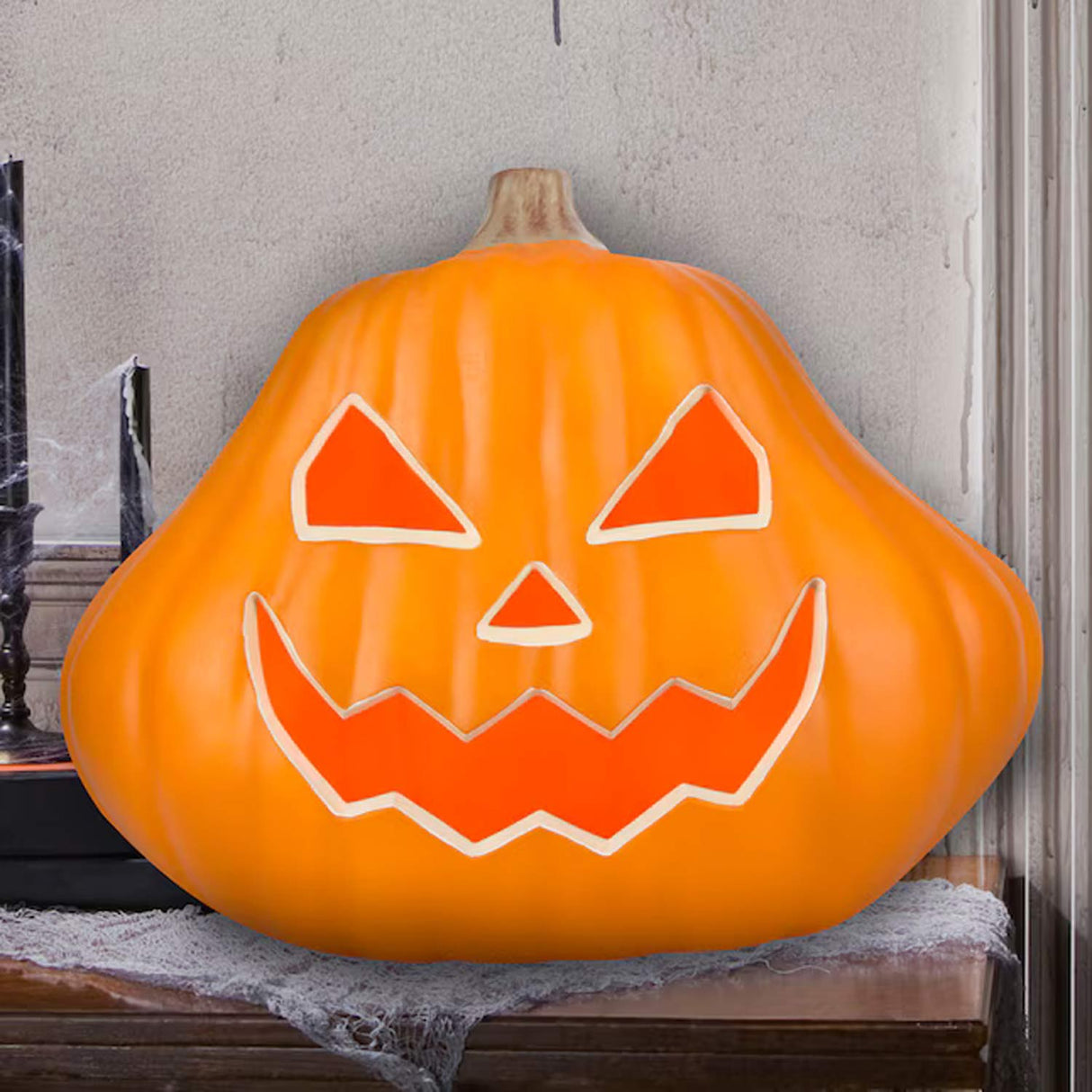 11 Inches Haunted Living Lighted Jack O Lantern Decoration for Halloween