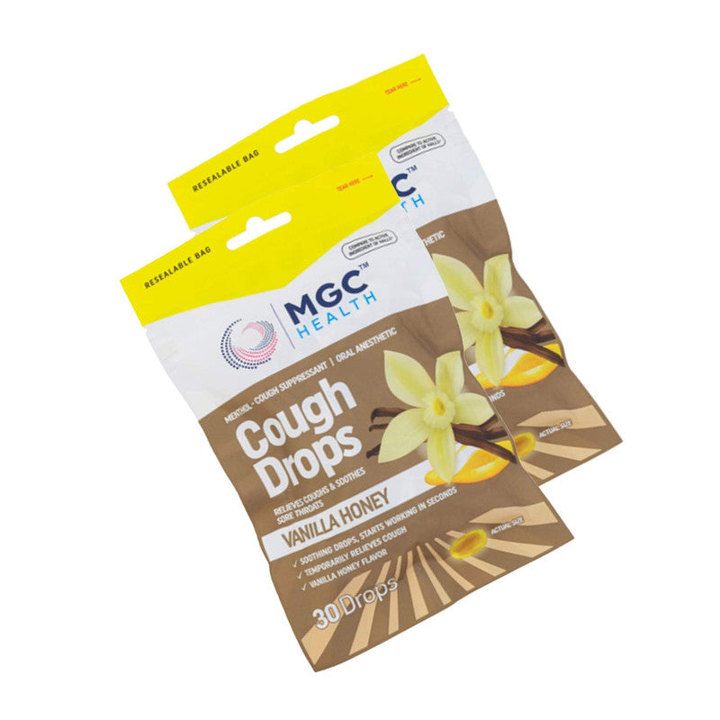 Vanilla Honey Cough Drops 30ct MGC Health Lozenges
