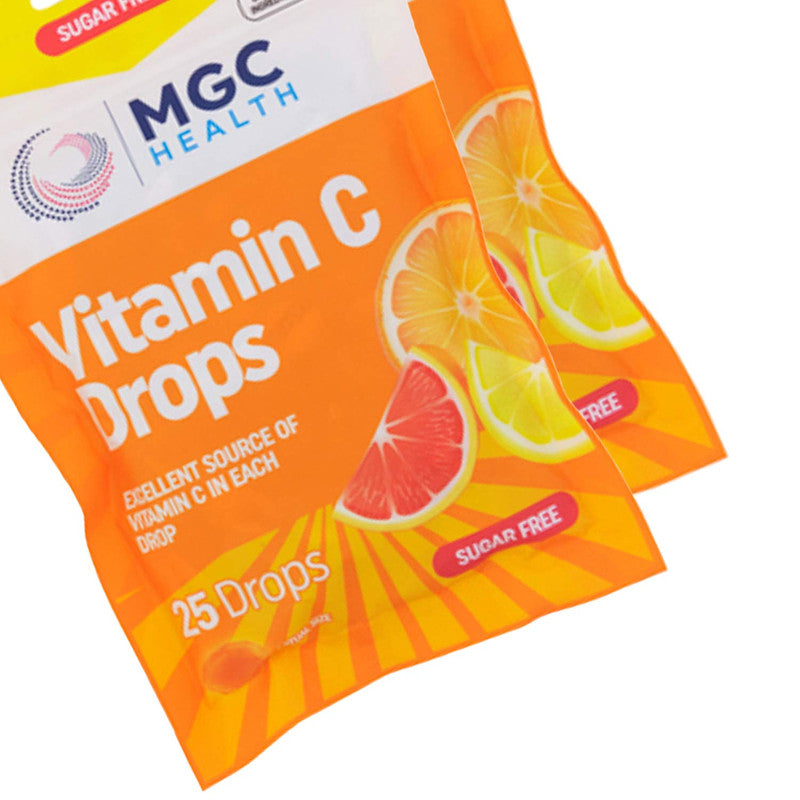 Cough Drops 25ct Sugar Free Vitamin C MGC Health Relief