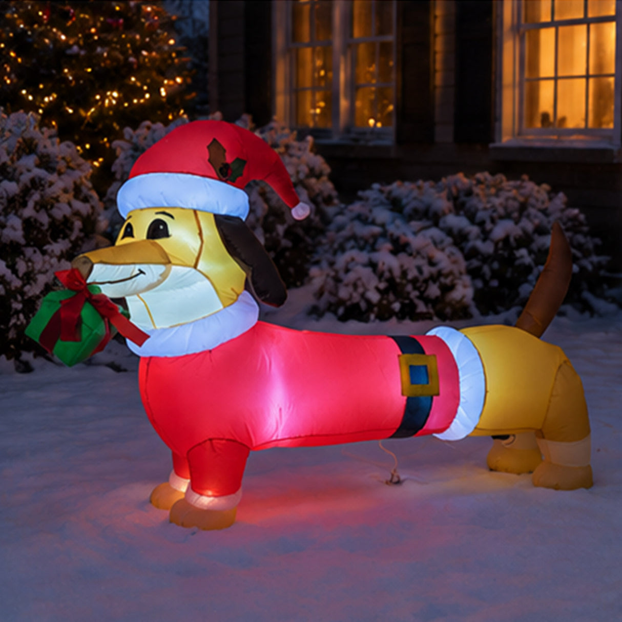 5FT Long Dachshund Christmas Yard Decoration Prop