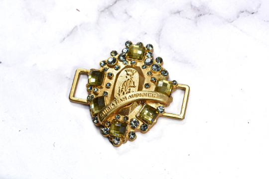 Rhinestone Buckle Slider Gold