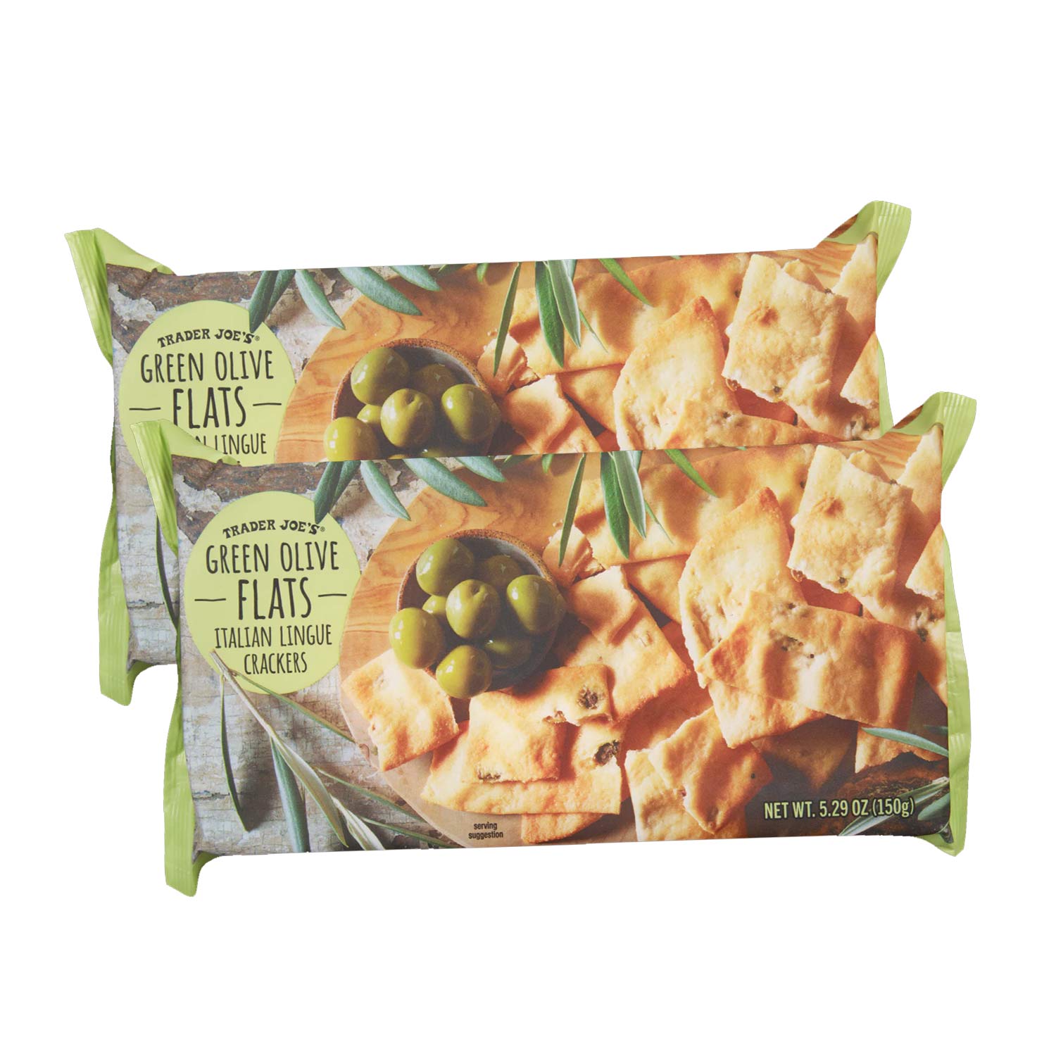 Green Olive Flats Italian Lingue Crackers 5.29 oz
