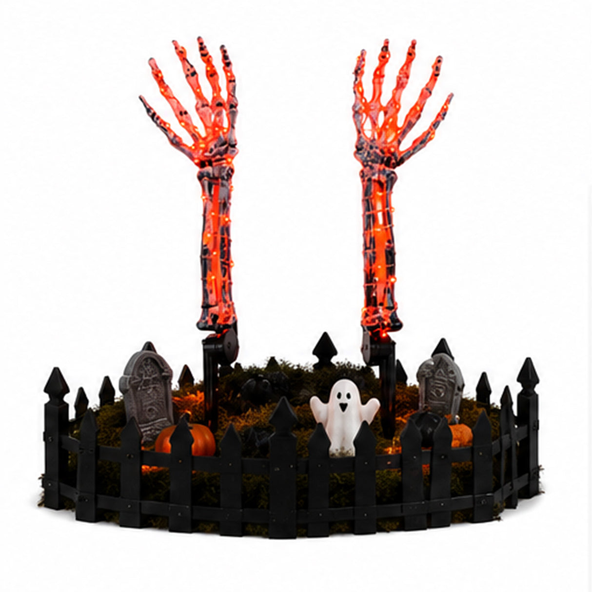 1 Pair Orange LED Ghost Hands Halloween Decoration