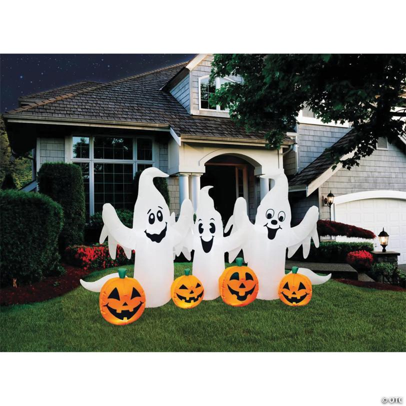 6 Ft. 1" Blow Up Inflatable Ghosts with Pumpkins Halloween Decoration