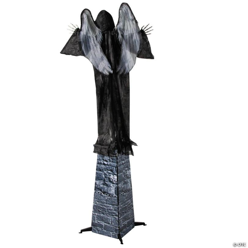 6 Ft. 2 3/4" Skeletal Reaper with Wings Animated Prop Standing Halloween Decoration