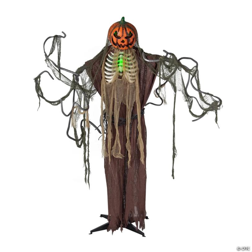 6 Ft. Animated & Light-Up Standing Jack-O’-Lantern Man Halloween Decoration