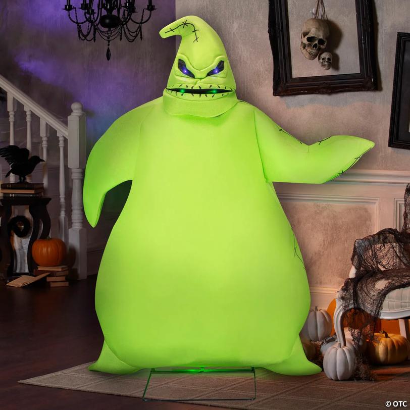 6 Ft. Nightmare Before Christmas Green Oogie Boogie Animated Halloween Prop