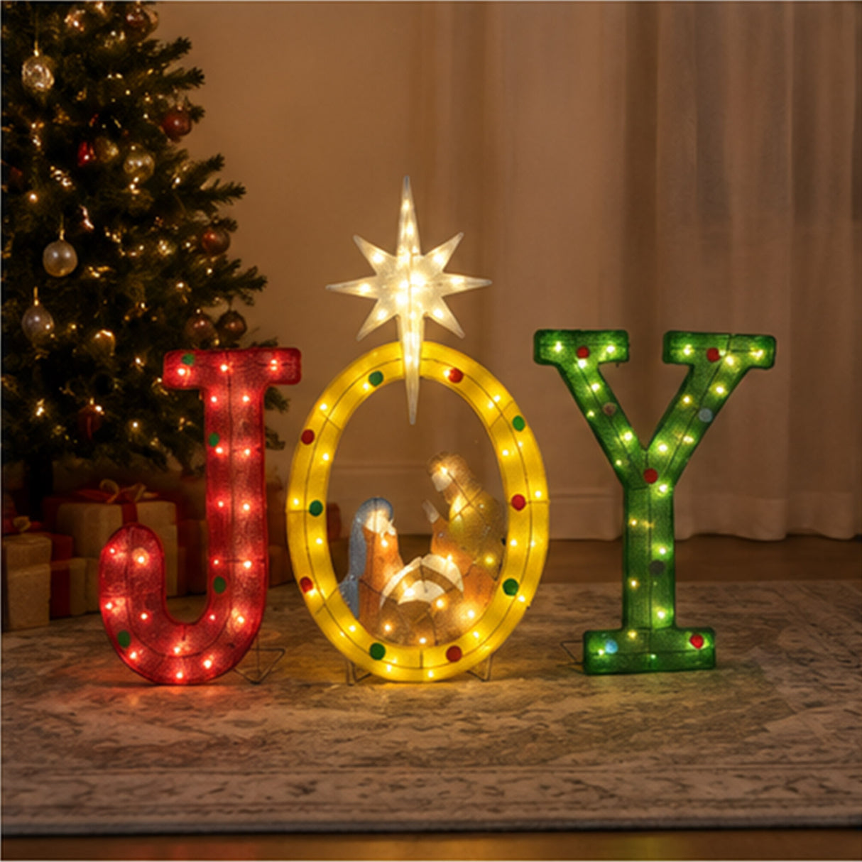 LED Lighted JOY Sign Christmas Outdoor Decoration