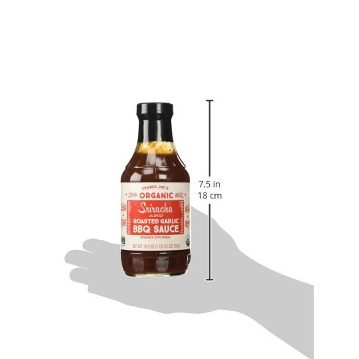 Trader Joe's Organic Sriracha and Roasted Garlic BBQ Sauce Bundle 19.5 Oz
