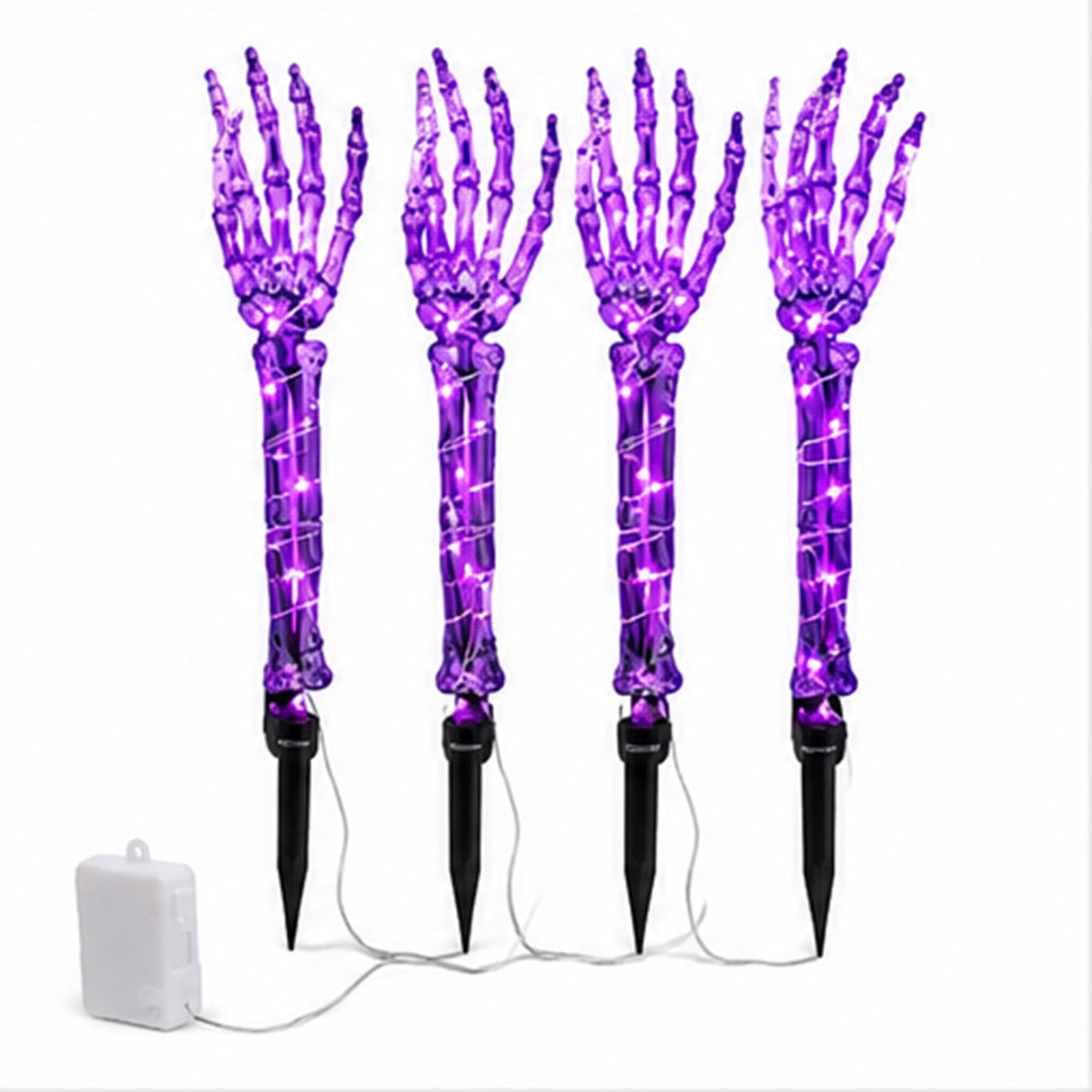 2 Pair Purple Light Ghost Hands Halloween Decoration