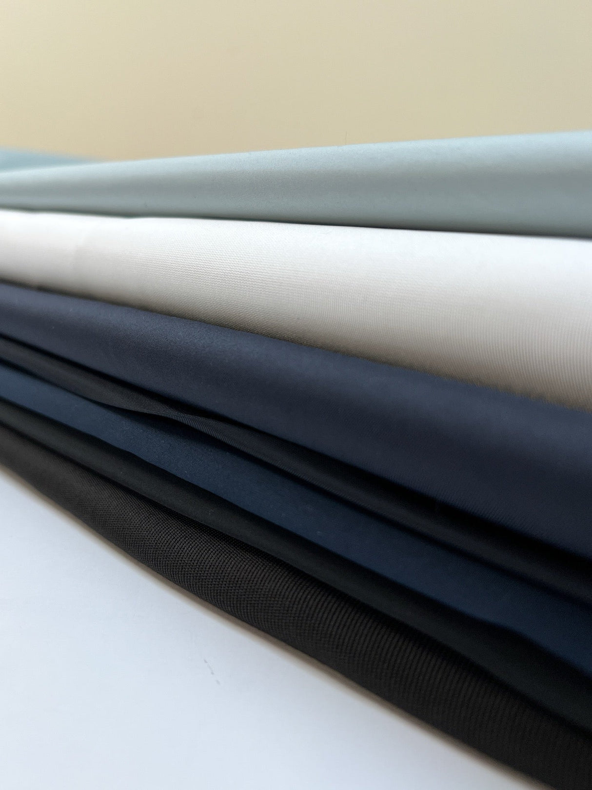 Cotton Viscose Polyamide Woven Fabric White Blue Black