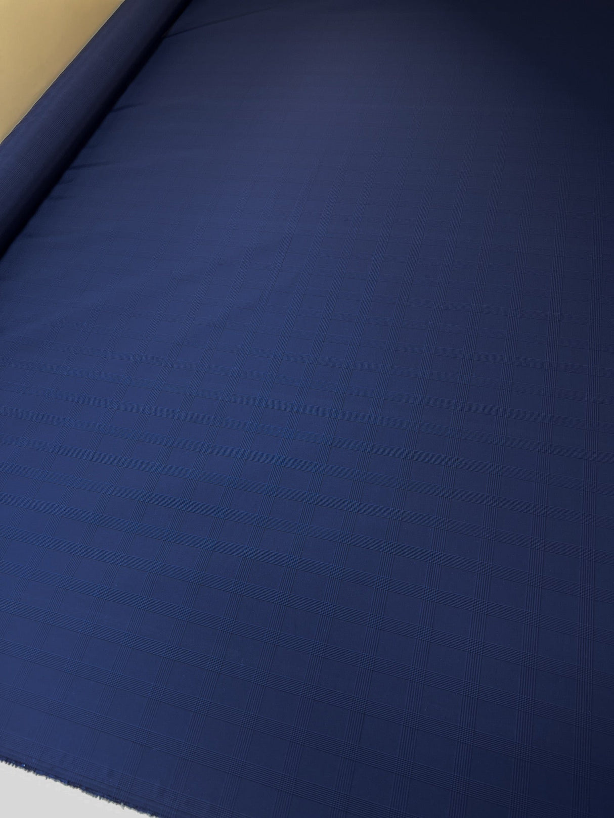 Virgin Wool Tweed Checked Blue Black