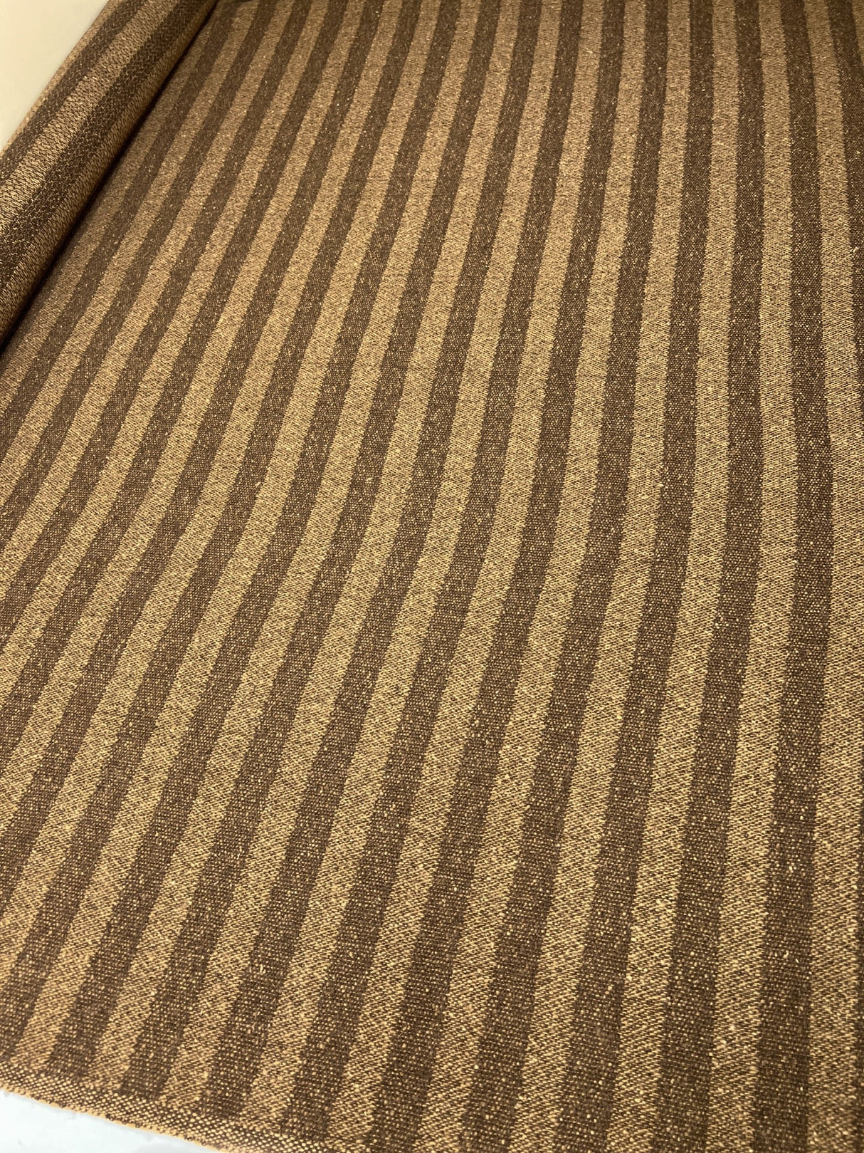 Italian Brown Striped Wool Fabric