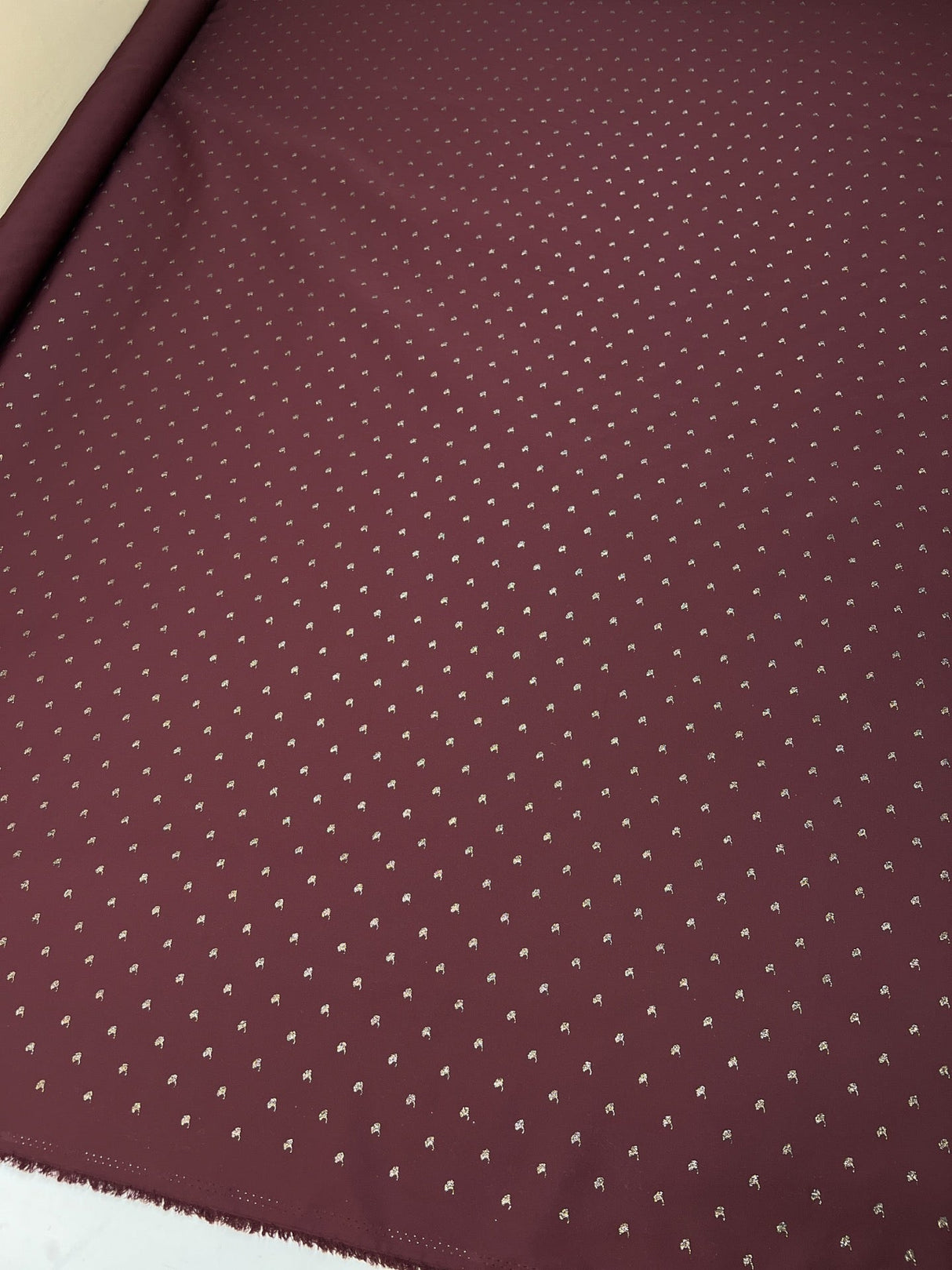 Polyamide Abstract Glitter Fabric Red Brown
