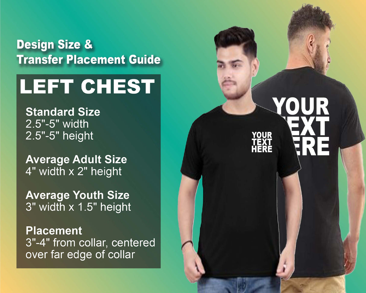 প্যাক: ১২টি দ্রুত ব্যক্তিগতকৃত টি-শার্ট - কাস্টম সামনে এবং পিছনের লোগো বা ছবি (কালো)