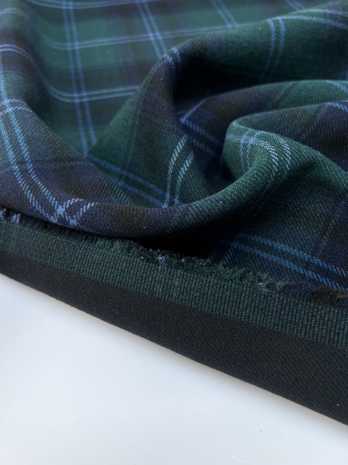 Wool Cotton Checked Tweed Coat Fabric