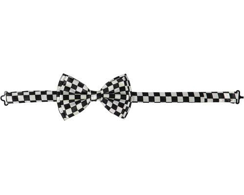 Black & White Checkered Bow Tie - Adults