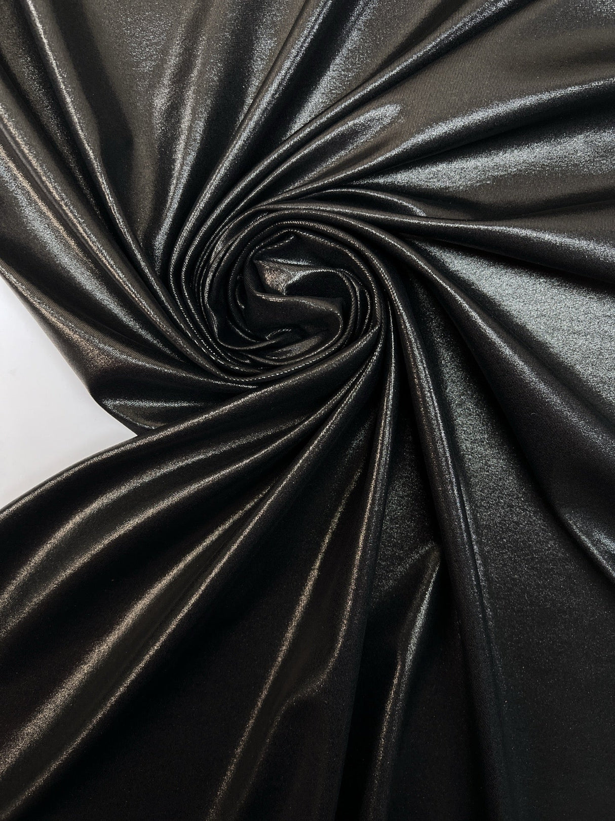 Silver Black Coated Knitted Fabric