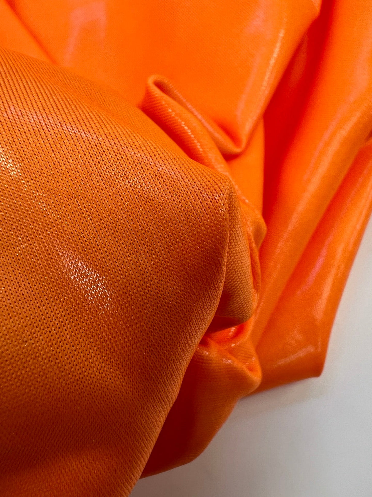 Orange Coated Knitted Fabric