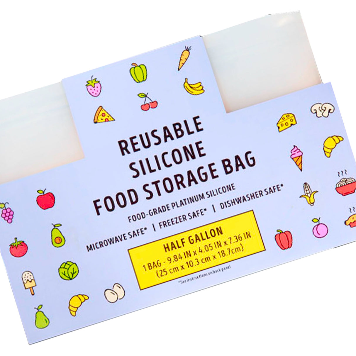 Reusable Silcone Food Storage Bag Half Gallon - 1 Each