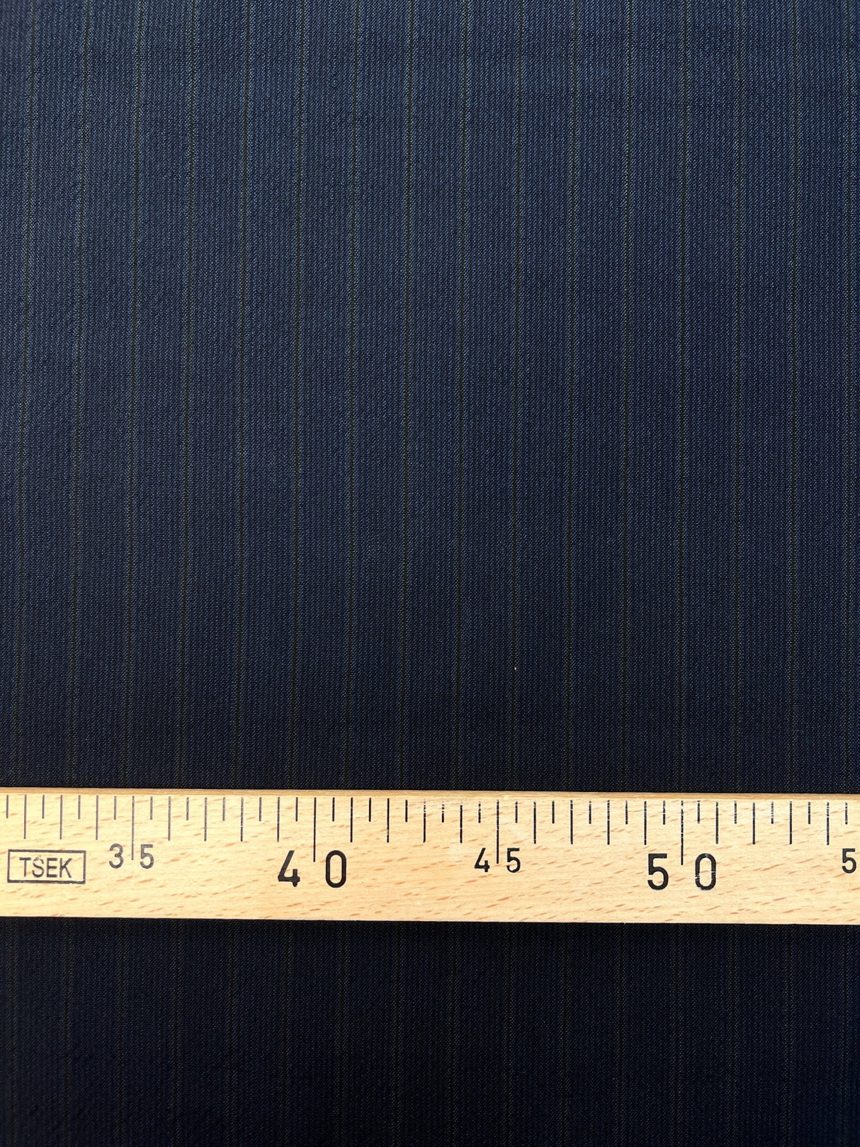 Italian Wool Blue Black Striped Fabric
