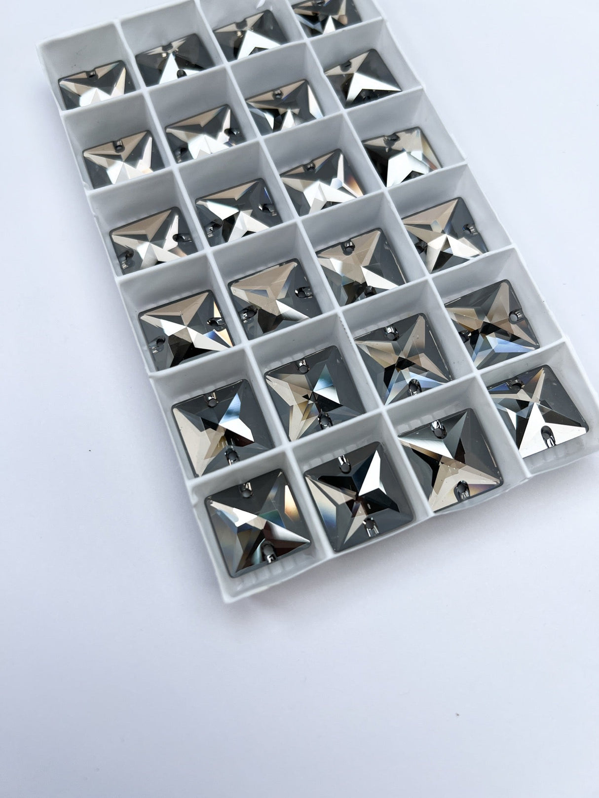 Silver Sewing Notions With Crystals
