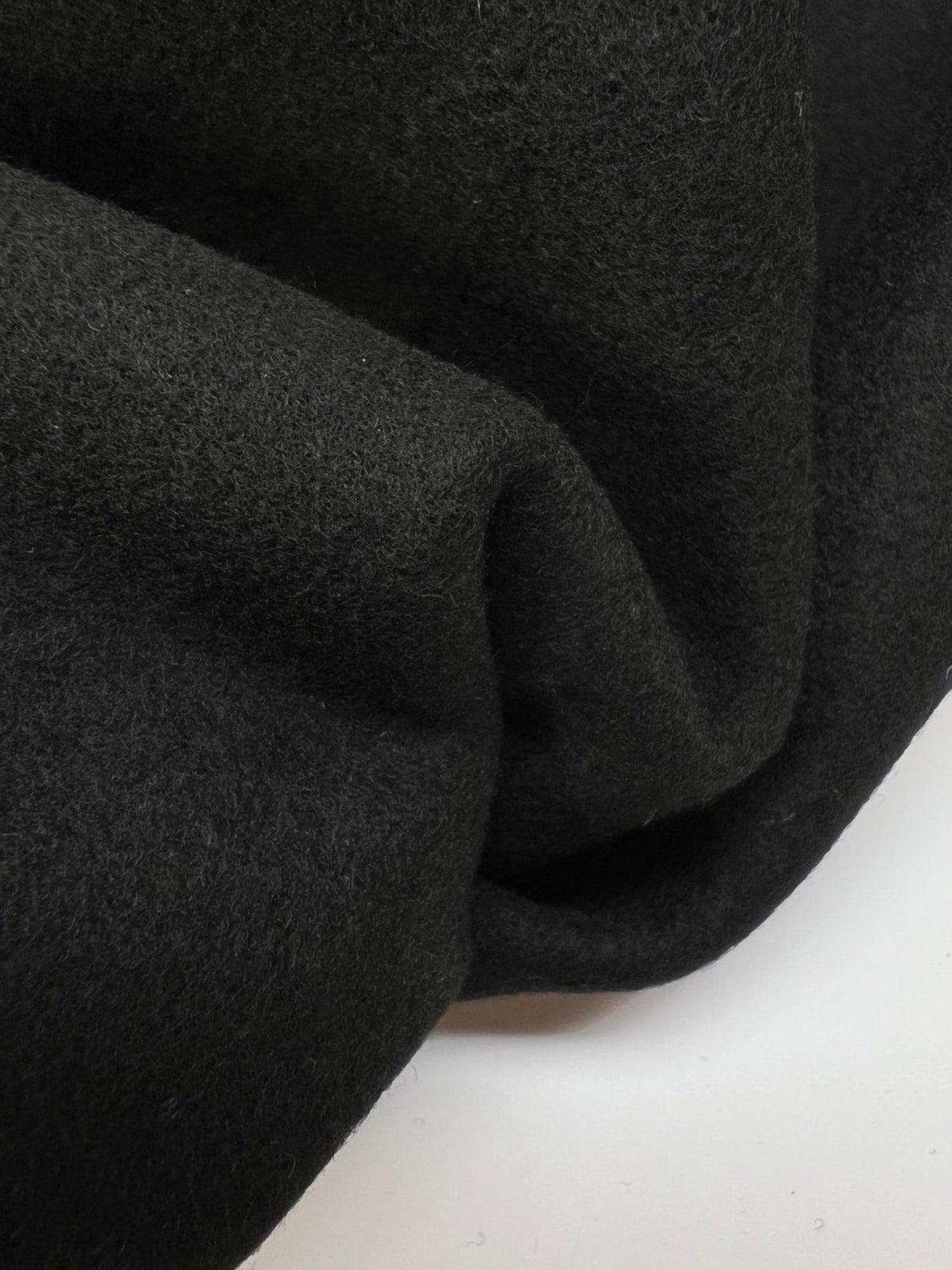 Black Wool Bonded Wool Fabric